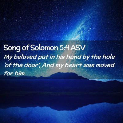 Picture 02 - Song of Solomon 5:4 ASV - My beloved put in his hand by the hole `of the - Bible Verse Picture