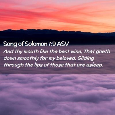 Picture 02 - Song of Solomon 7:9 ASV - And thy mouth like the best wine, That goeth down - Bible Verse Picture