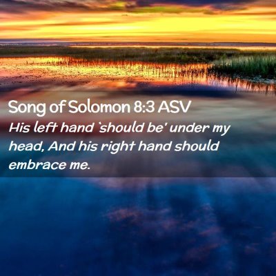 Picture 02 - Song of Solomon 8:3 ASV - His left hand `should be' under my head, And his - Bible Verse Picture