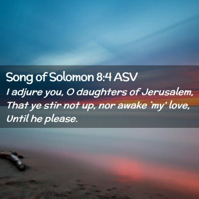 Picture 02 - Song of Solomon 8:4 ASV - I adjure you, O daughters of Jerusalem, That ye - Bible Verse Picture
