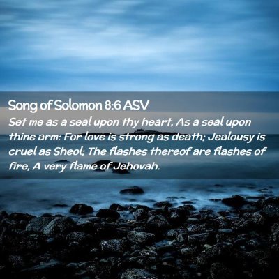 Picture 02 - Song of Solomon 8:6 ASV - Set me as a seal upon thy heart, As a seal upon - Bible Verse Picture