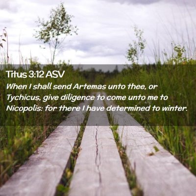 Picture 02 - Titus 3:12 ASV - When I shall send Artemas unto thee, or Tychicus, - Bible Verse Picture