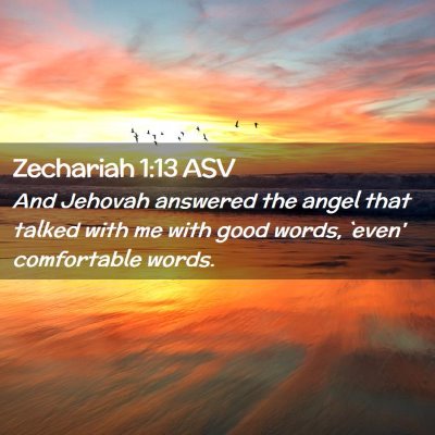 Picture 02 - Zechariah 1:13 ASV - And Jehovah answered the angel that talked with - Bible Verse Picture