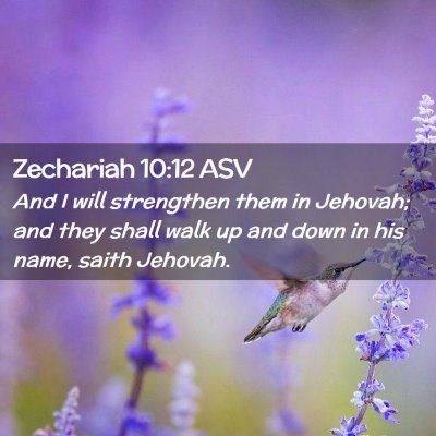 Picture 02 - Zechariah 10:12 ASV - And I will strengthen them in Jehovah; and they - Bible Verse Picture