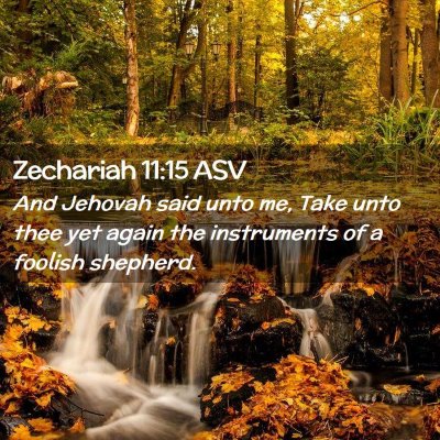 Picture 02 - Zechariah 11:15 ASV - And Jehovah said unto me, Take unto thee yet - Bible Verse Picture