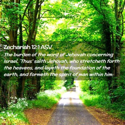 Picture 02 - Zechariah 12:1 ASV - The burden of the word of Jehovah concerning - Bible Verse Picture