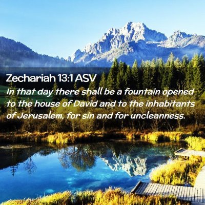 Picture 02 - Zechariah 13:1 ASV - In that day there shall be a fountain opened to - Bible Verse Picture