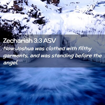 Picture 02 - Zechariah 3:3 ASV - Now Joshua was clothed with filthy garments, and - Bible Verse Picture