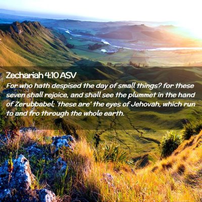 Picture 02 - Zechariah 4:10 ASV - For who hath despised the day of small things? - Bible Verse Picture