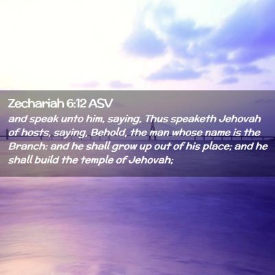 Picture 02 - Zechariah 6:12 ASV - and speak unto him, saying, Thus speaketh Jehovah - Bible Verse Picture