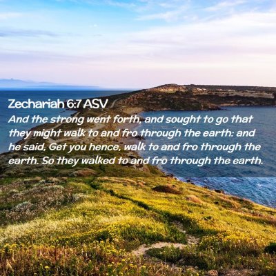 Picture 02 - Zechariah 6:7 ASV - And the strong went forth, and sought to go that - Bible Verse Picture