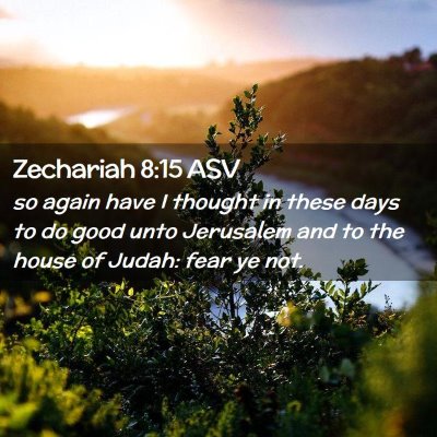 Picture 02 - Zechariah 8:15 ASV - so again have I thought in these days to do good - Bible Verse Picture