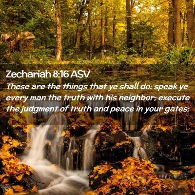 Picture 02 - Zechariah 8:16 ASV - These are the things that ye shall do: speak ye - Bible Verse Picture