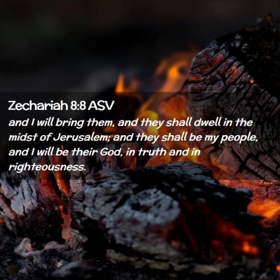 Picture 02 - Zechariah 8:8 ASV - and I will bring them, and they shall dwell in - Bible Verse Picture