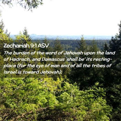 Picture 02 - Zechariah 9:1 ASV - The burden of the word of Jehovah upon the land - Bible Verse Picture