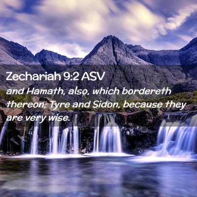 Picture 02 - Zechariah 9:2 ASV - and Hamath, also, which bordereth thereon; Tyre - Bible Verse Picture