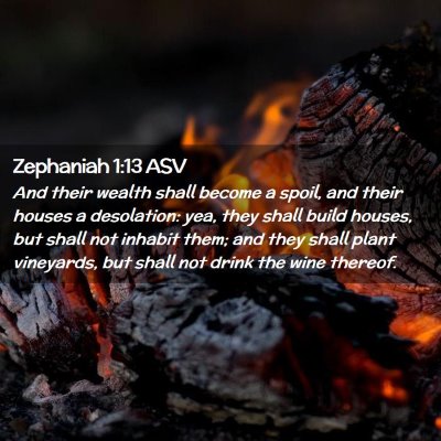 Picture 02 - Zephaniah 1:13 ASV - And their wealth shall become a spoil, and their - Bible Verse Picture
