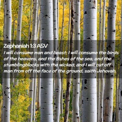 Picture 02 - Zephaniah 1:3 ASV - I will consume man and beast; I will consume the - Bible Verse Picture