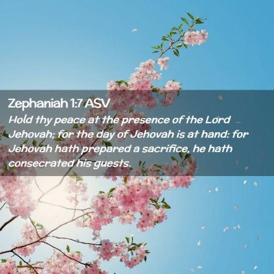 Picture 02 - Zephaniah 1:7 ASV - Hold thy peace at the presence of the Lord - Bible Verse Picture