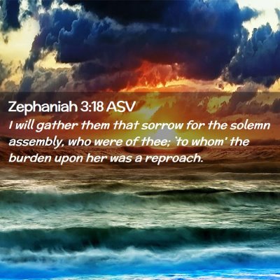 Picture 02 - Zephaniah 3:18 ASV - I will gather them that sorrow for the solemn - Bible Verse Picture