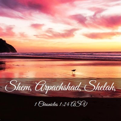 Picture 03 - 1 Chronicles 1:24 ASV - Shem, Arpachshad, - Bible Verse Picture