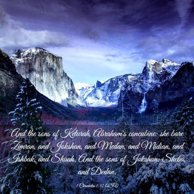 Picture 03 - 1 Chronicles 1:32 ASV - And the sons of Keturah, Abraham's concubine: she - Bible Verse Picture