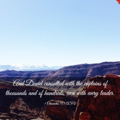 Picture 03 - 1 Chronicles 13:1 ASV - And David consulted with the captains of - Bible Verse Picture