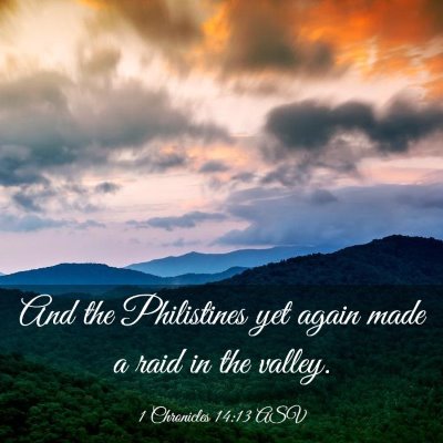 Picture 03 - 1 Chronicles 14:13 ASV - And the Philistines yet again made a raid in the - Bible Verse Picture
