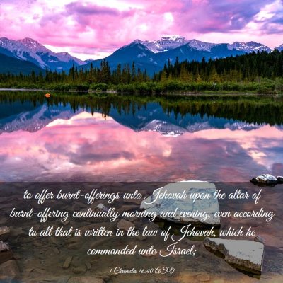 Picture 03 - 1 Chronicles 16:40 ASV - to offer burnt-offerings unto Jehovah upon the - Bible Verse Picture