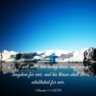 Picture 03 - 1 Chronicles 17:14 ASV - but I will settle him in my house and in my - Bible Verse Picture
