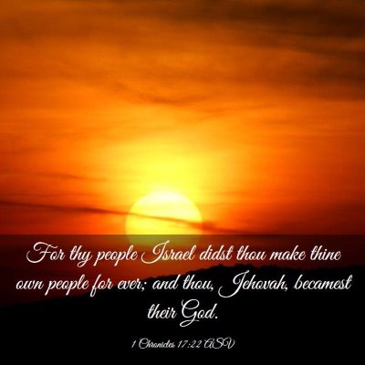 Picture 03 - 1 Chronicles 17:22 ASV - For thy people Israel didst thou make thine own - Bible Verse Picture