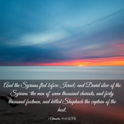 Picture 03 - 1 Chronicles 19:18 ASV - And the Syrians fled before Israel; and David - Bible Verse Picture