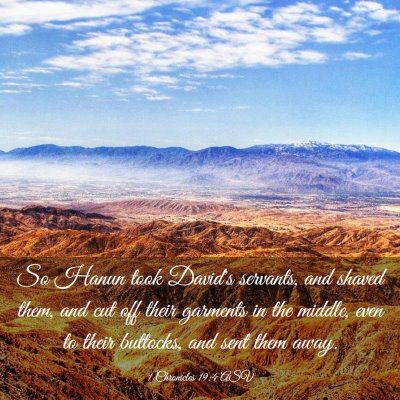 Picture 03 - 1 Chronicles 19:4 ASV - So Hanun took David's servants, and shaved them, - Bible Verse Picture