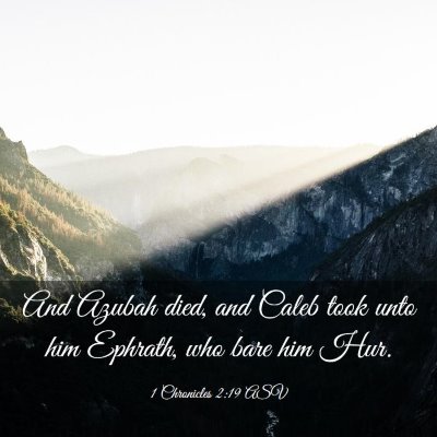Picture 03 - 1 Chronicles 2:19 ASV - And Azubah died, and Caleb took unto him Ephrath, - Bible Verse Picture