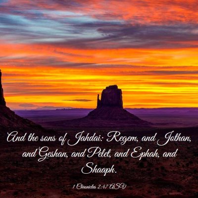 Picture 03 - 1 Chronicles 2:47 ASV - And the sons of Jahdai: Regem, and Jothan, and - Bible Verse Picture