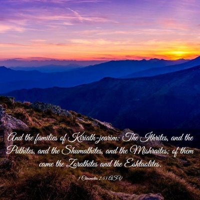 Picture 03 - 1 Chronicles 2:53 ASV - And the families of Kiriath-jearim: The Ithrites, - Bible Verse Picture