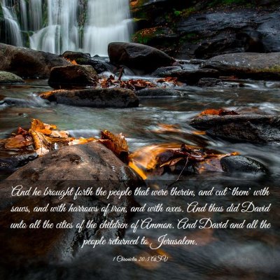 Picture 03 - 1 Chronicles 20:3 ASV - And he brought forth the people that were - Bible Verse Picture