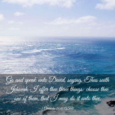 Picture 03 - 1 Chronicles 21:10 ASV - Go and speak unto David, saying, Thus saith - Bible Verse Picture