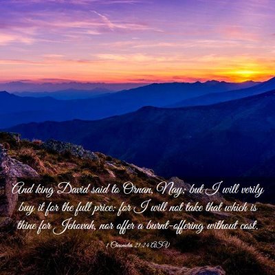 Picture 03 - 1 Chronicles 21:24 ASV - And king David said to Ornan, Nay; but I will - Bible Verse Picture
