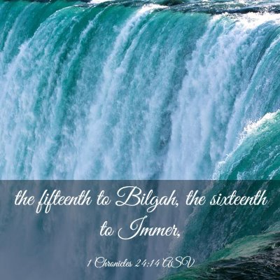 Picture 03 - 1 Chronicles 24:14 ASV - the fifteenth to Bilgah, the sixteenth to - Bible Verse Picture
