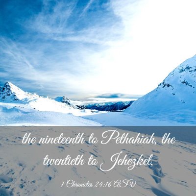 Picture 03 - 1 Chronicles 24:16 ASV - the nineteenth to Pethahiah, the twentieth to - Bible Verse Picture