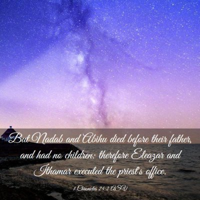 Picture 03 - 1 Chronicles 24:2 ASV - But Nadab and Abihu died before their father, and - Bible Verse Picture
