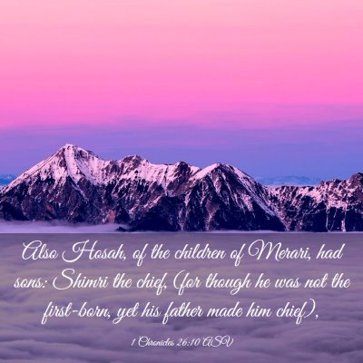 Picture 03 - 1 Chronicles 26:10 ASV - Also Hosah, of the children of Merari, had sons: - Bible Verse Picture