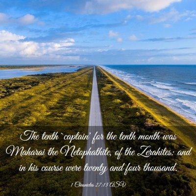 Picture 03 - 1 Chronicles 27:13 ASV - The tenth `captain' for the tenth month was - Bible Verse Picture