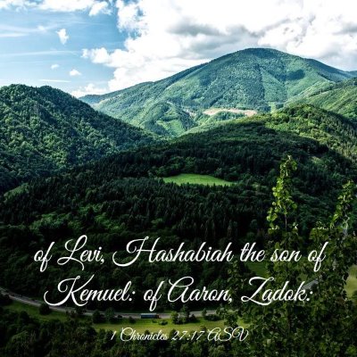 Picture 03 - 1 Chronicles 27:17 ASV - of Levi, Hashabiah the son of Kemuel: of Aaron, - Bible Verse Picture
