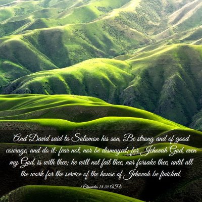 Picture 03 - 1 Chronicles 28:20 ASV - And David said to Solomon his son, Be strong and - Bible Verse Picture