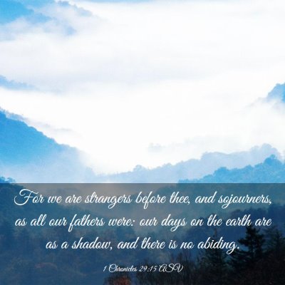 Picture 03 - 1 Chronicles 29:15 ASV - For we are strangers before thee, and sojourners, - Bible Verse Picture