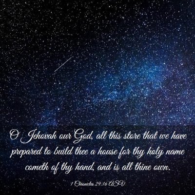 Picture 03 - 1 Chronicles 29:16 ASV - O Jehovah our God, all this store that we have - Bible Verse Picture