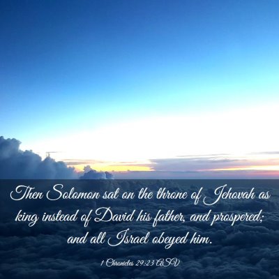 Picture 03 - 1 Chronicles 29:23 ASV - Then Solomon sat on the throne of Jehovah as king - Bible Verse Picture
