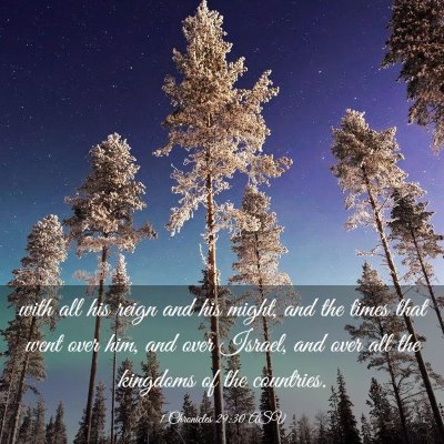Picture 03 - 1 Chronicles 29:30 ASV - with all his reign and his might, and the times - Bible Verse Picture